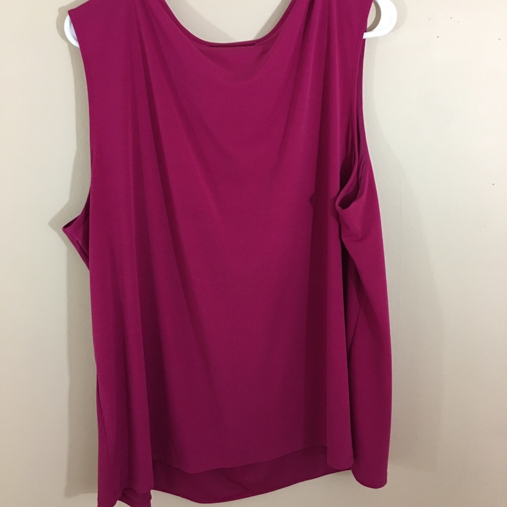 JONES STUDIO Wine Pleated Blouse SZ 22W - Picture 3 of 4